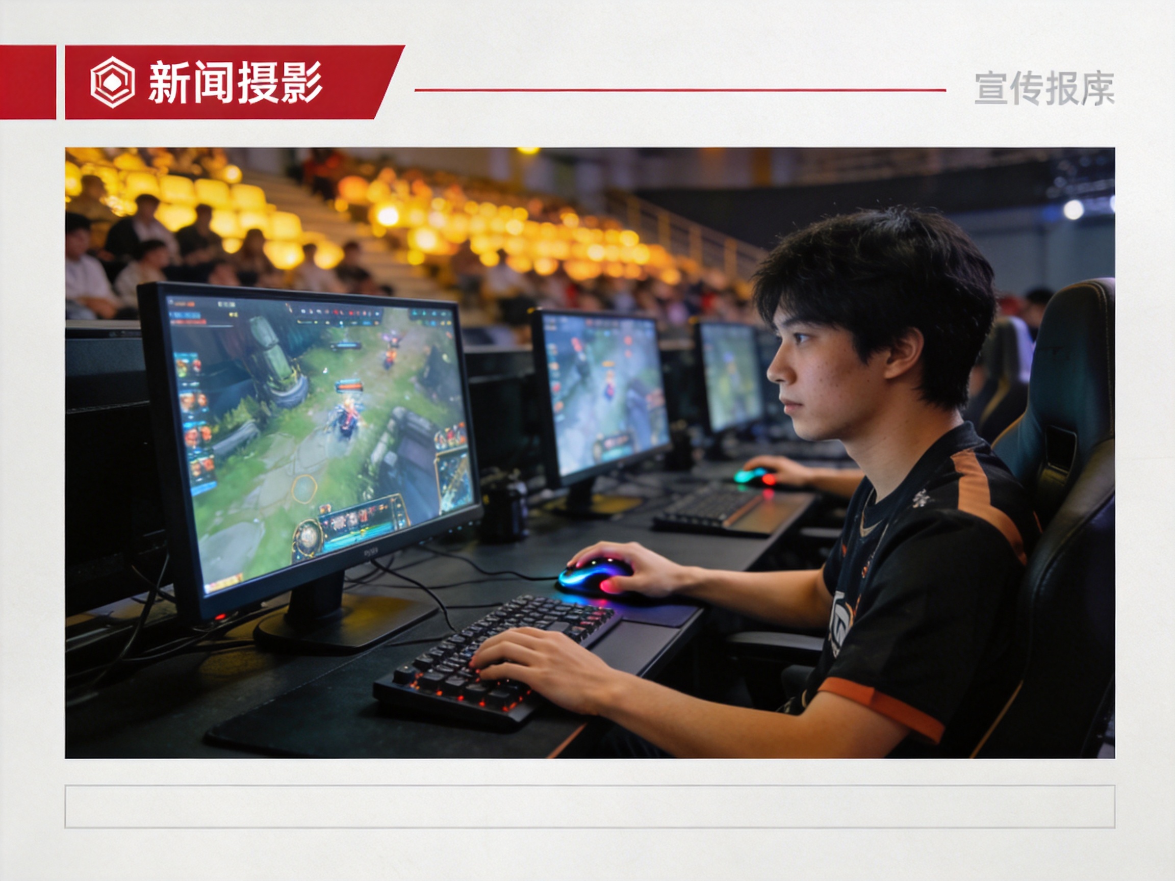 电竞资讯报道与赛事专题页面示意图，展示新闻栏目排版